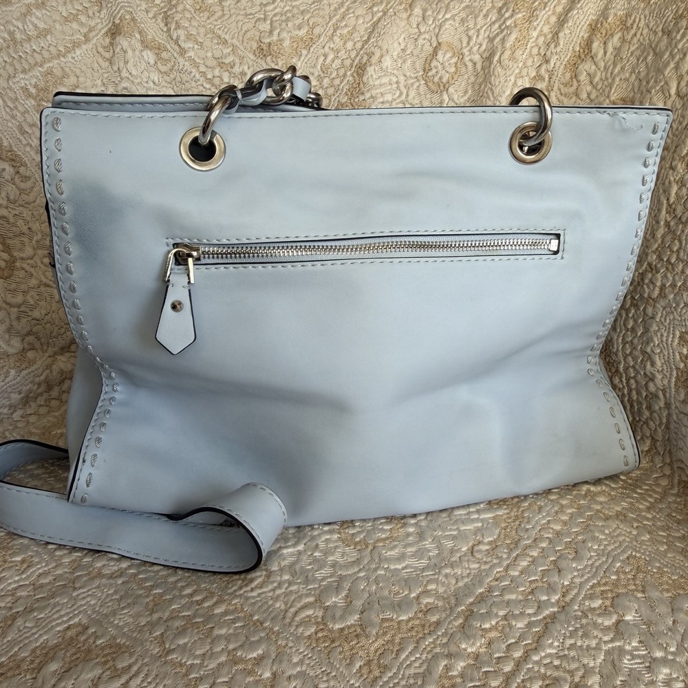 Light Blue Chain-Handle Shoulder Bag - Picture 3 of 7